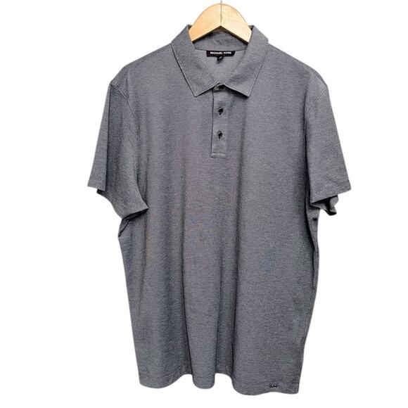 NWOT MICHAEL KORS Gray Short Sleeve‎ 3 Button Polo Men’s Size XXL - Picture 1 of 8